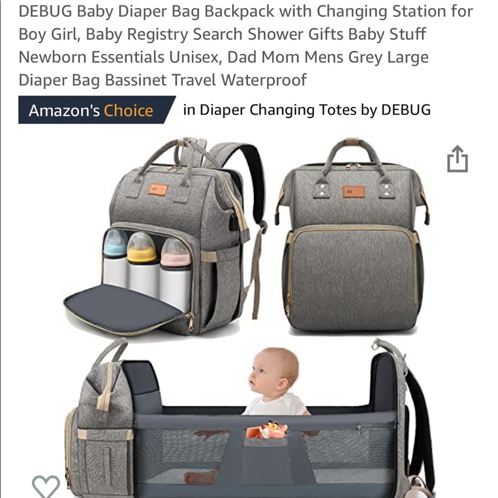 Baby diaper backpack with changing station